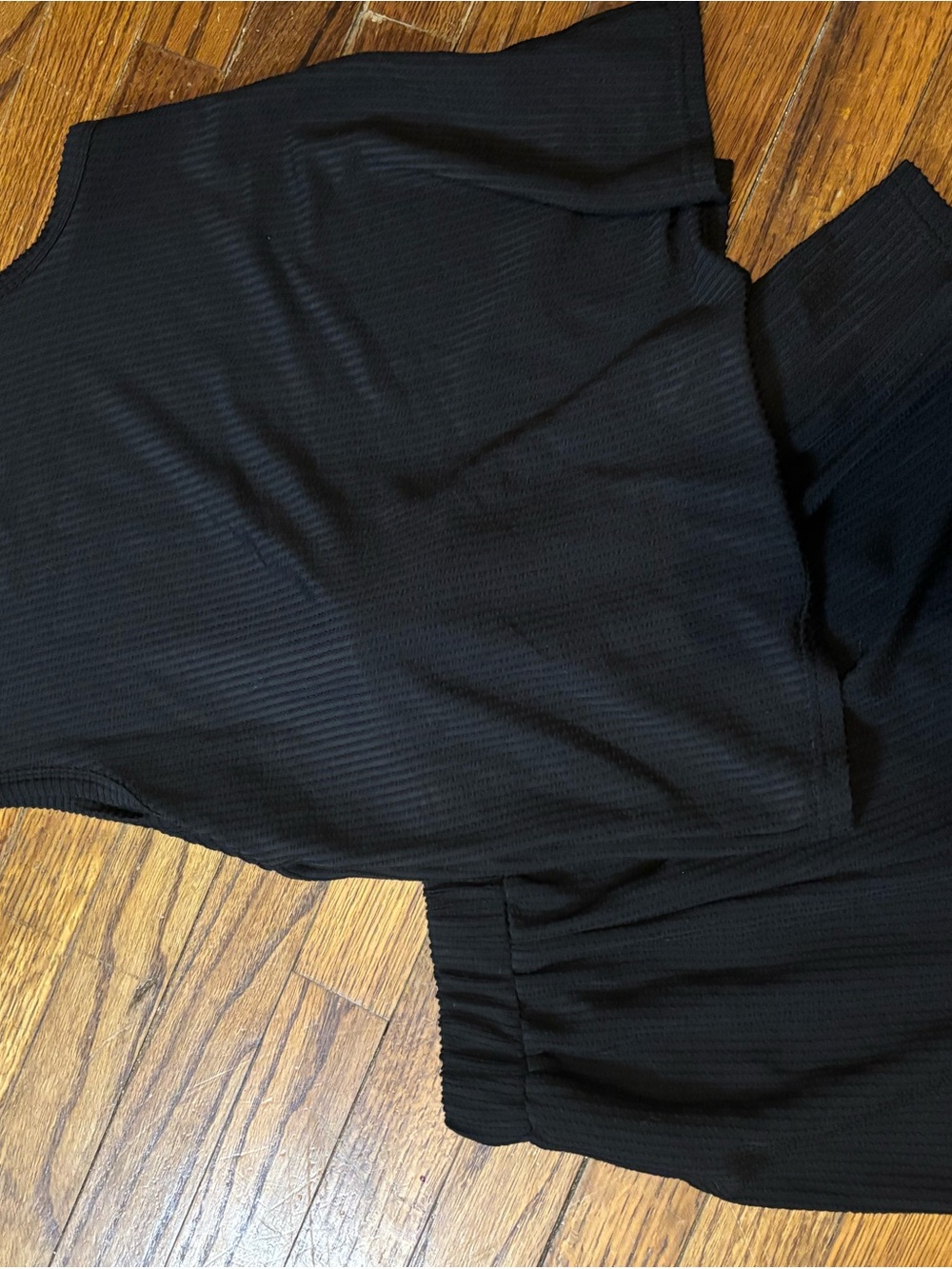 SHEIN Black Ribbed Top and Pants Set